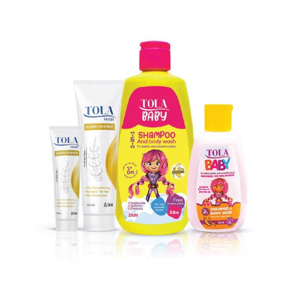 بيبى شامبو + بديل الزيت + تولا بيبى (80 مل) + بديل الزيت (25 مل) | Tola - kidzmarket