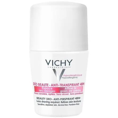 مزيل عرق فيشي 48 ساعة
مزيل عرق مع حماية طويلة
مزيل عرق للبشرة الحساسة
Vichy Beauty Deo 48H
Long-lasting anti-perspirant
48-hour deodorant