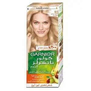 صبغة شعر اشقر رمادي
جارنييه 9.1
اشقر رمادي فاتح جدا
garnier 9.1 ash blonde
very light ash blonde dye
ammonia free hair color