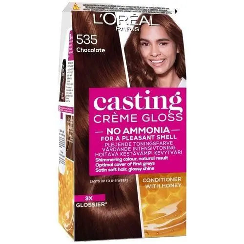 صبغة شعر بني شوكولاتة
لون شعر بدون أمونيا
صبغة لوريال للشيب
chocolate hair dye
ammonia-free brown color
loreal casting creme gloss