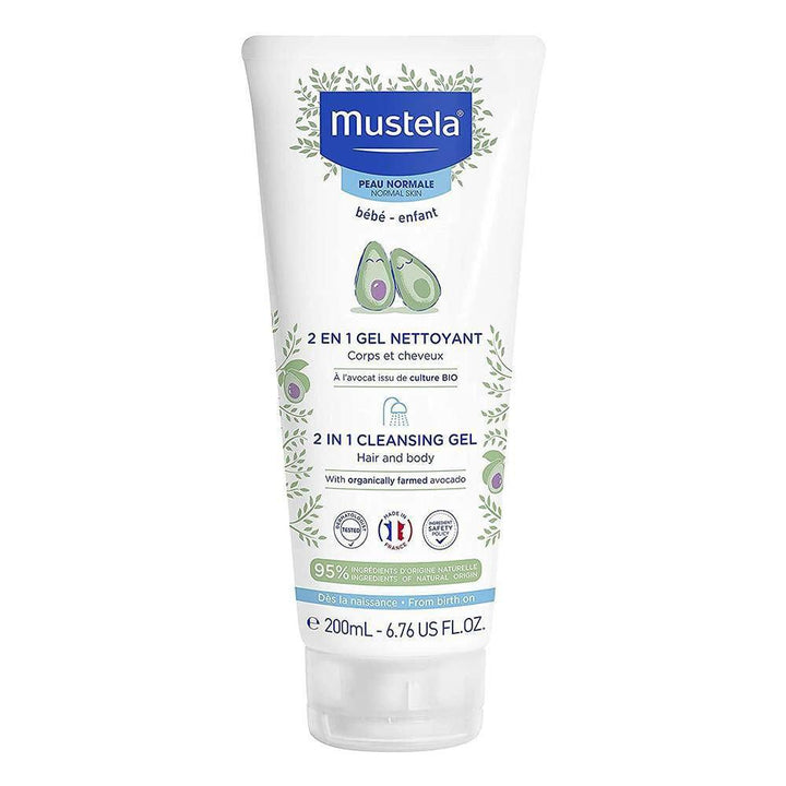 شاور جل منظف 2×1 لشعر وجسم الأطفال من موستيلا | (200 مل) | Mustela - kidzmarket