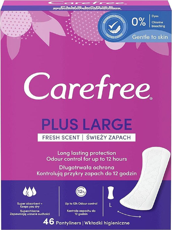 فوط يومية كيرفري بالإضافة إلى رائحة منعشة كبيرة (46 قطعة) | Carefree