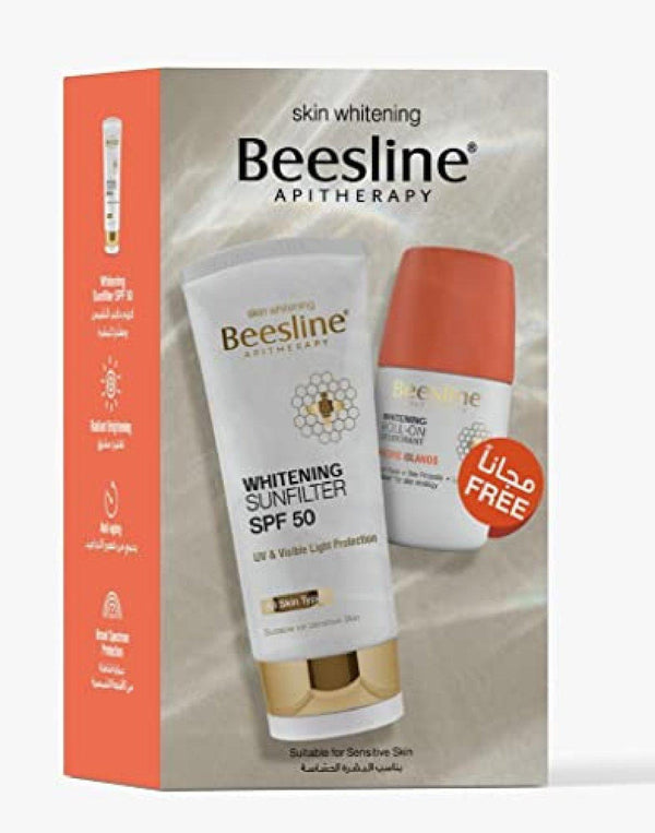 بيزلين كريم تفتيح بمعامل حماية ضد الشمس 50spf +رول اون باسيفك ايلاند | بيزلين