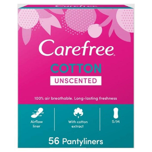 كير فري فوط يومية بلا عطر ملمس القطن ملاءمة عادية (56 فوطة) | Carefree