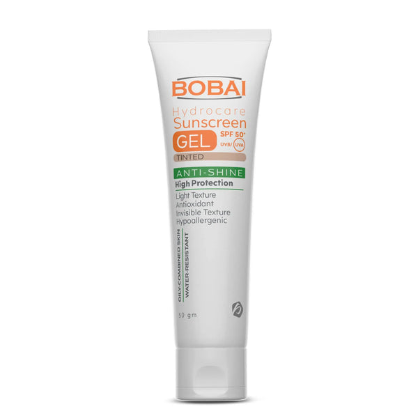 واقي شمس ملون
جل بوباي للبشرة الحساسة
حماية SPF 50 بلمسة خفيفة
Tinted sunscreen for sensitive skin
Bobai tinted SPF 50
Lightweight sun protection gel
