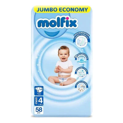 حفاضات مولفيكس
Molfix Diapers
حجم 4 حفاضات
Diapers for babies