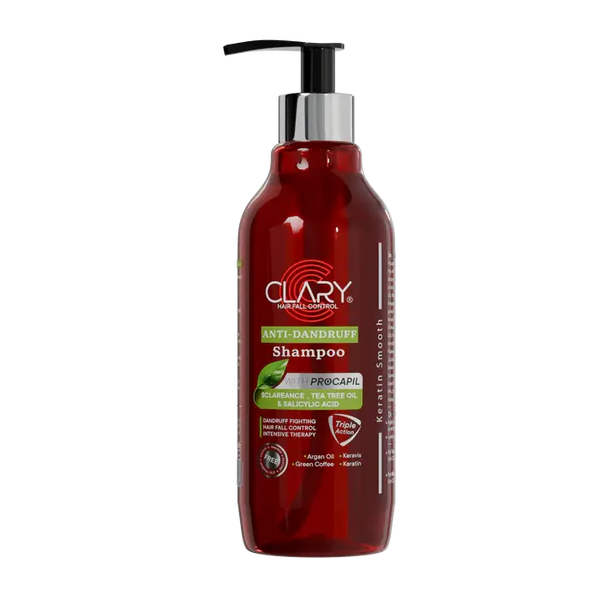 شامبو ضد القشرة
علاج حكة الرأس
شامبو كلاري
Antidandruff shampoo
Itchy scalp
Clary hair care