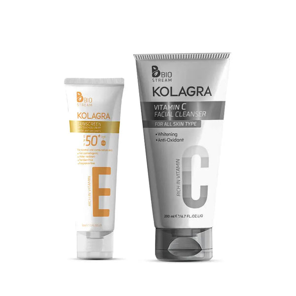 كولاجرا واقي شمس لوشن 1+1
كولاجرا غسول فيتامين سي 200 مل
كولاجرا عرض 1+1​
Kolagra sunscreen lotion 1+1
Kolagra Vitamin C facial cleanser 200ml
Kolagra 1+1 offer​
