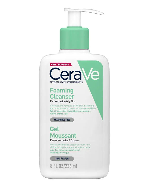 غسول سيرافي للبشرة الدهنية
غسول رغوي للوجه
تنظيف عميق للبشرة
CeraVe foaming cleanser
Face wash for oily skin
Deep cleansing foaming wash