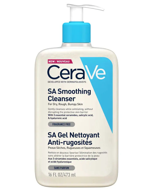 غسول سيرافي لتنعيم البشرة
غسول للبشرة الخشنة
غسول مقشر لطيف
CeraVe SA cleanser
Smoothing face wash
Salicylic acid cleanser